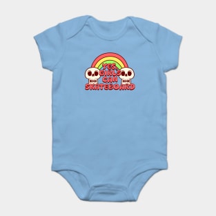 Skateboarding - Yes Girls can Skateboard Baby Bodysuit